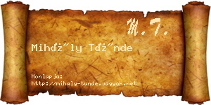 Mihály Tünde névjegykártya