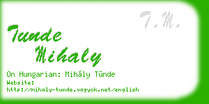 tunde mihaly business card